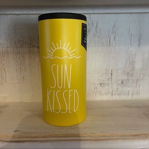 Rae Dunn Yellow SUN KISSED  Insulated Stainless Steel Slim-Can Cooler 12 oz NWT